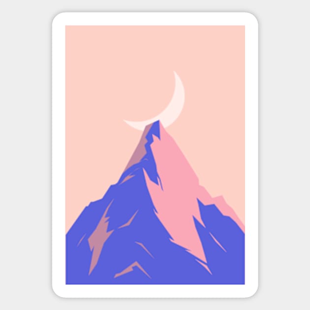 Dreamy mountaintop illustration Sticker by lisousisa